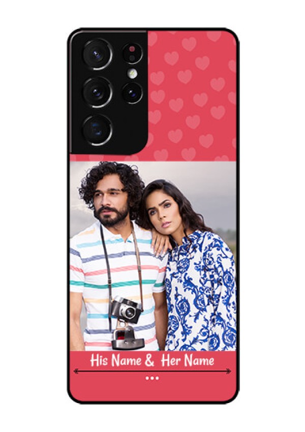 Galaxy S21 Ultra Photo Printing on Glass Case  - Simple Love Design