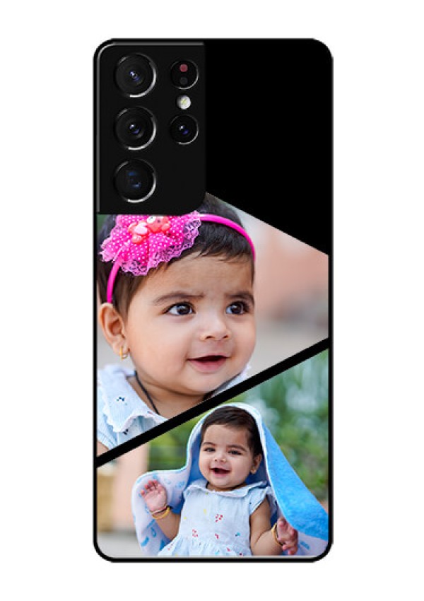 Galaxy S21 Ultra Custom Glass Phone Case  - Semi Cut Design
