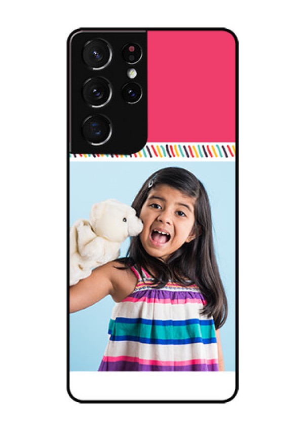Galaxy S21 Ultra Personalized Glass Phone Case  - Line art design
