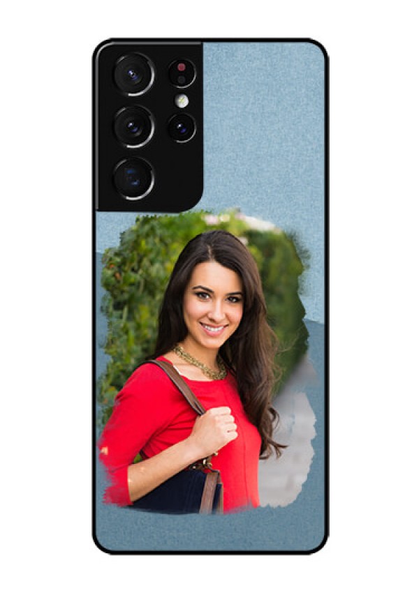 Galaxy S21 Ultra Custom Glass Mobile Case  - Grunge Line Art Design