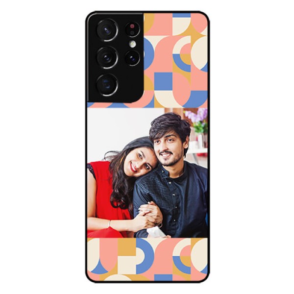 Galaxy S21 Ultra Photo Printing on Glass Case - Semi-circle Maze Pattern Design