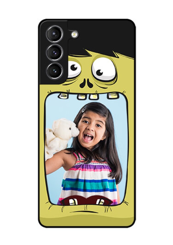 Galaxy S21 Personalized Glass Phone Case  - Cartoon monster back case Design