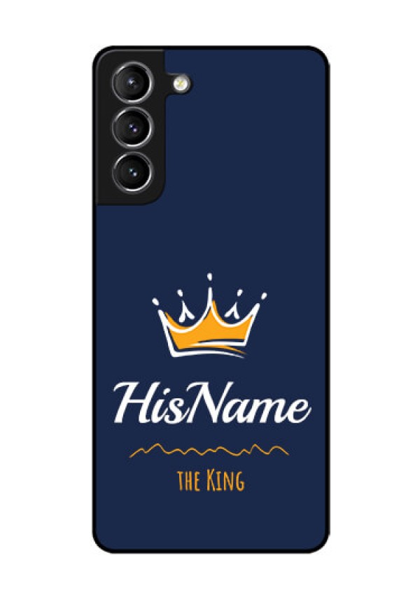 Galaxy S21 Glass Phone Case King with Name