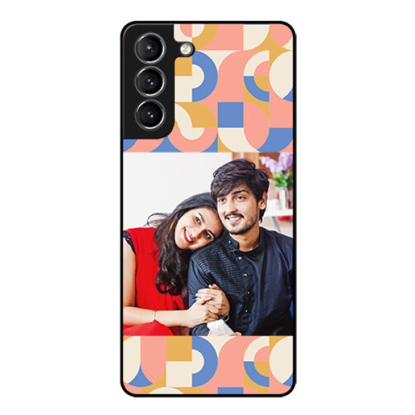 Galaxy S21 Photo Printing on Glass Case - Semi-circle Maze Pattern Design