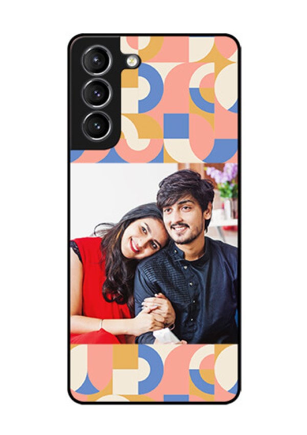 Galaxy S21 Photo Printing on Glass Case - Semi-circle Maze Pattern Design