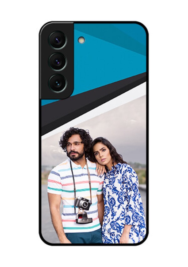 Galaxy S22 5G Photo Printing on Glass Case - Simple Pattern Photo Upload Design