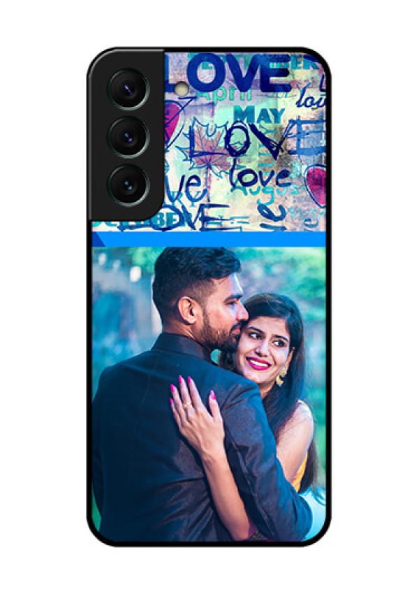 Galaxy S22 5G Custom Glass Mobile Case - Colorful Love Design