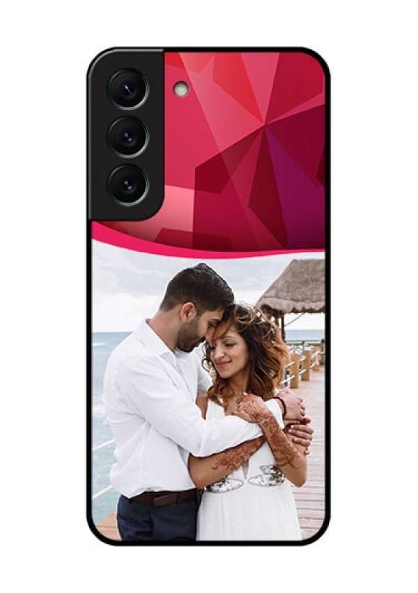 Galaxy S22 5G Custom Glass Mobile Case - Red Abstract Design