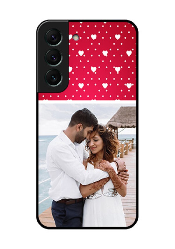 Galaxy S22 5G Photo Printing on Glass Case - Hearts Mobile Case Design