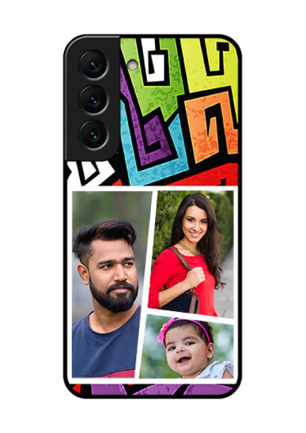 Galaxy S22 5G Custom Glass Phone Case - Graffiti pattern Design