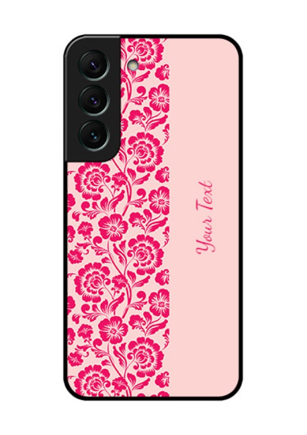 Galaxy S22 5G Custom Glass Phone Case - Attractive Floral Pattern Design