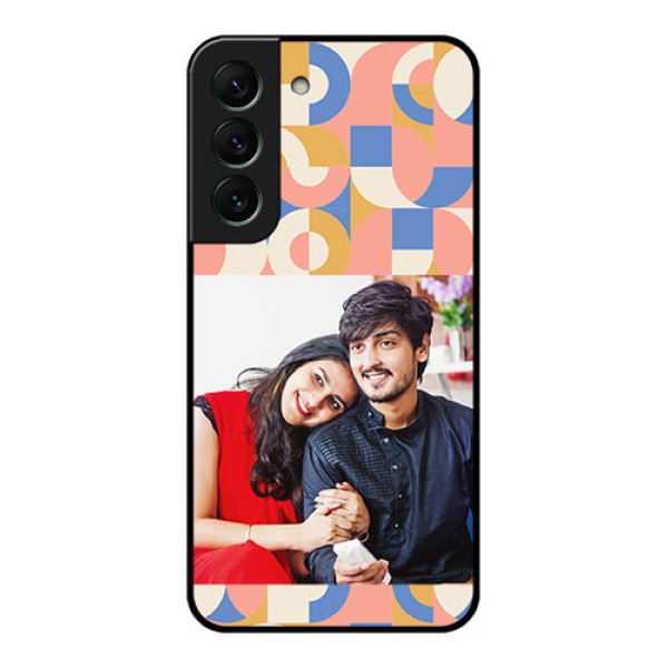 Galaxy S22 5G Photo Printing on Glass Case - Semi-circle Maze Pattern Design