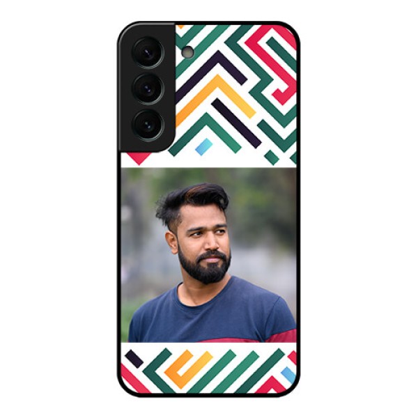 Galaxy S22 Plus 5G Personalized Glass Phone Case - Colorful Maze Pattern Design Galaxy S22 Plus 5G Personalized Glass Phone Case - Colorful Maze Pattern Design