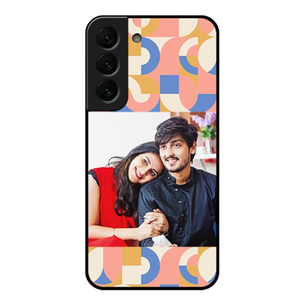 Galaxy S22 Plus 5G Photo Printing on Glass Case - Semi-circle Maze Pattern Design