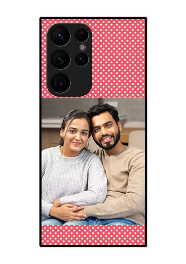 Galaxy S22 Ultra 5G Custom Glass Phone Case - White Dotted Design