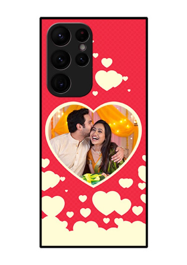 Galaxy S22 Ultra 5G Custom Glass Mobile Case - Love Symbols Phone Cover Design
