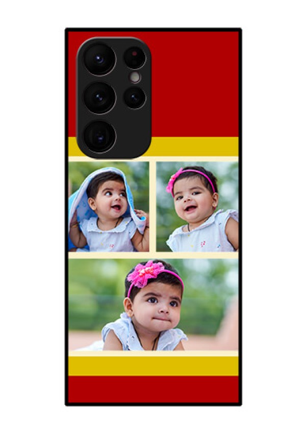 Galaxy S22 Ultra 5G Custom Glass Mobile Case - Multiple Pic Upload Design