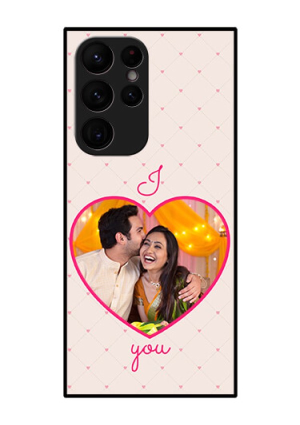 Galaxy S22 Ultra 5G Custom Glass Mobile Case - Heart Shape Design