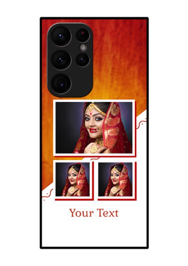 Galaxy S22 Ultra 5G Custom Glass Phone Case - Wedding Memories Design