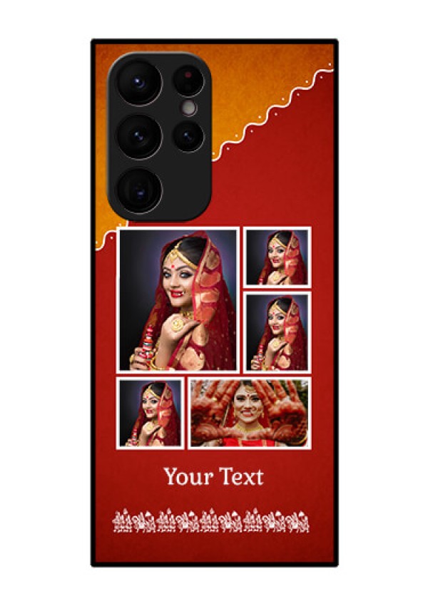 Galaxy S22 Ultra 5G Personalized Glass Phone Case - Wedding Pic Upload Design