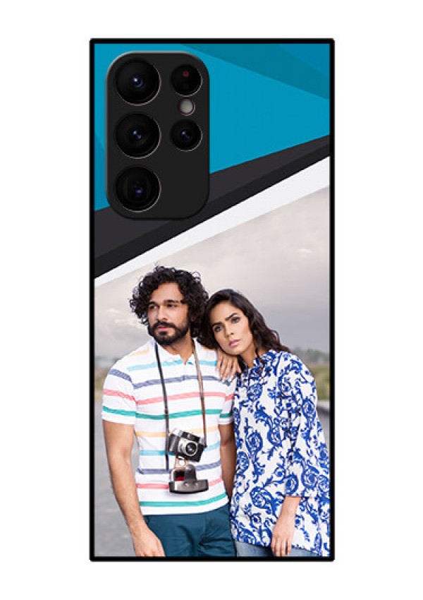 Galaxy S22 Ultra 5G Photo Printing on Glass Case - Simple Pattern Photo Upload Design