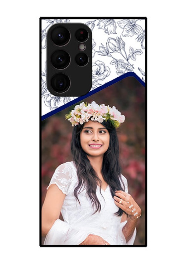 Galaxy S22 Ultra 5G Personalized Glass Phone Case - Premium Floral Design