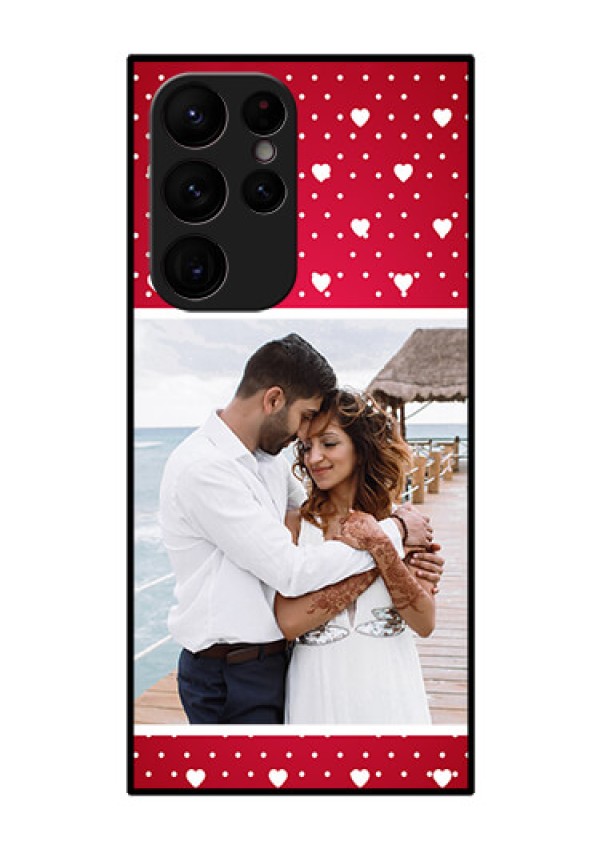Galaxy S22 Ultra 5G Photo Printing on Glass Case - Hearts Mobile Case Design