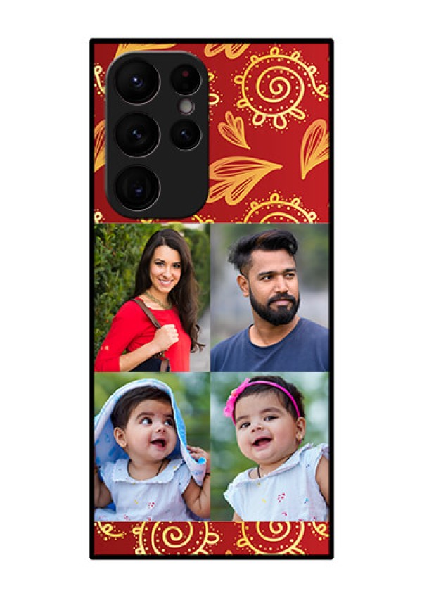 Galaxy S22 Ultra 5G Photo Printing on Glass Case - 4 Image Traditional Design