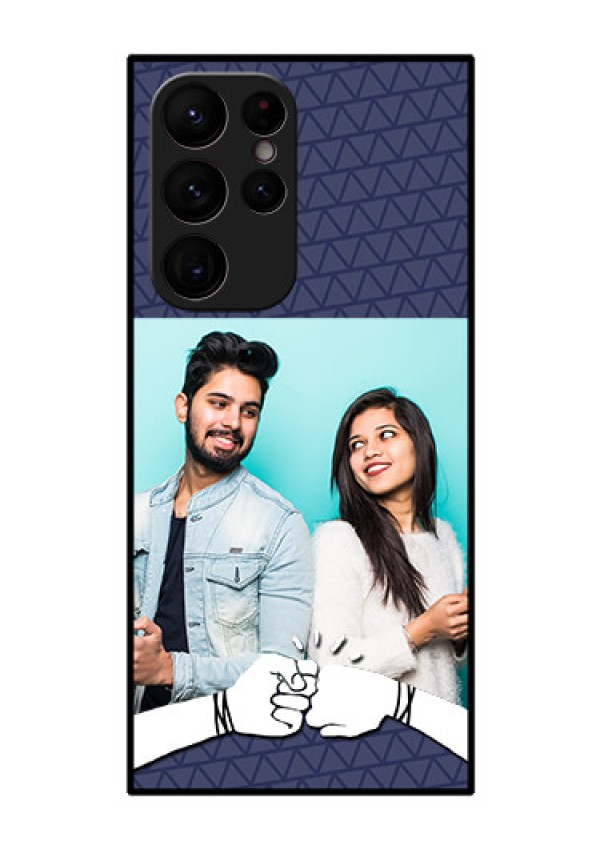 Galaxy S22 Ultra 5G Photo Printing on Glass Case - with Best Friends Design