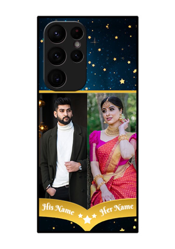 Galaxy S22 Ultra 5G Custom Glass Phone Case - Galaxy Stars Backdrop Design