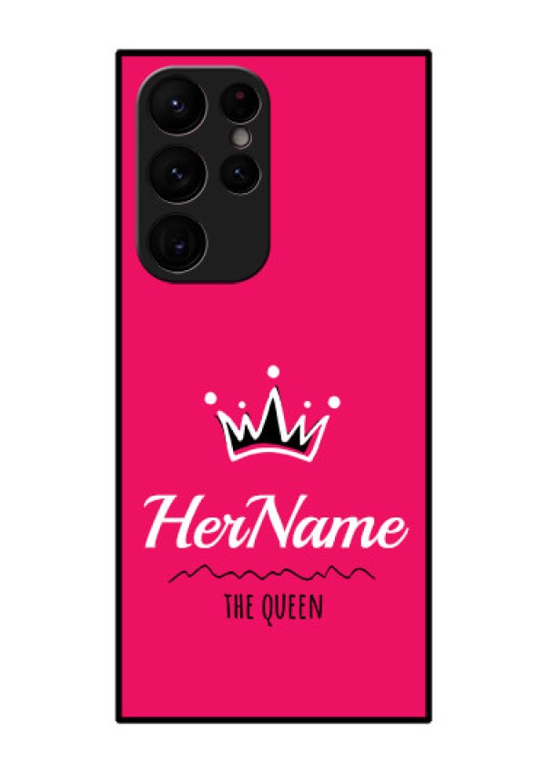 Galaxy S22 Ultra 5G Glass Phone Case Queen with Name