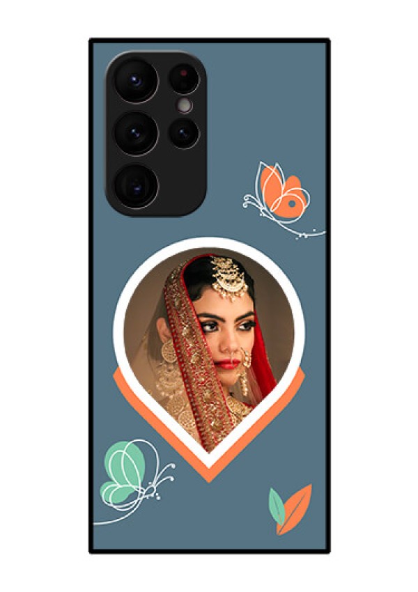 Galaxy S22 Ultra 5G Custom Glass Mobile Case - Droplet Butterflies Design