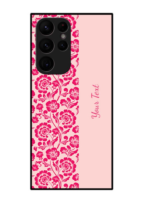 Galaxy S22 Ultra 5G Custom Glass Phone Case - Attractive Floral Pattern Design