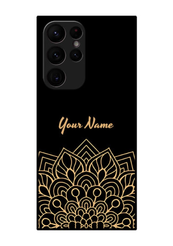 Galaxy S22 Ultra 5G Custom Glass Phone Case - Golden mandala Design