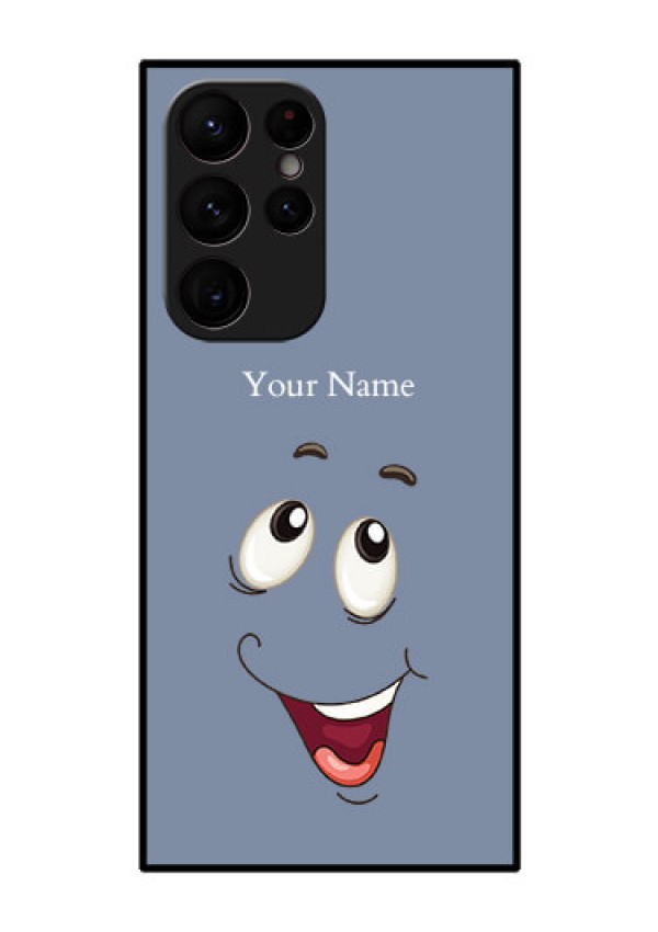 Galaxy S22 Ultra 5G Photo Printing on Glass Case - Laughing Cartoon Face Design