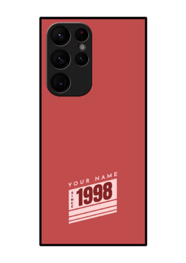 Galaxy S22 Ultra 5G Custom Glass Phone Case - Red custom year of birth Design