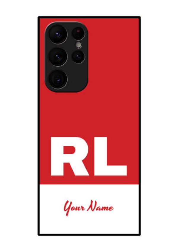 Galaxy S22 Ultra 5G Personalized Glass Phone Case - dual tone custom text Design