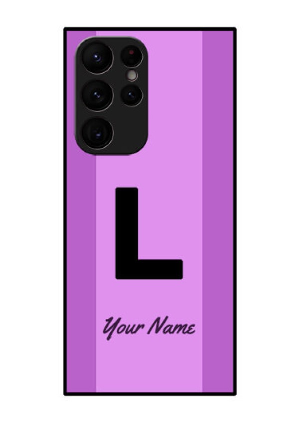 Galaxy S22 Ultra 5G Custom Glass Phone Case - Tricolor custom text Design