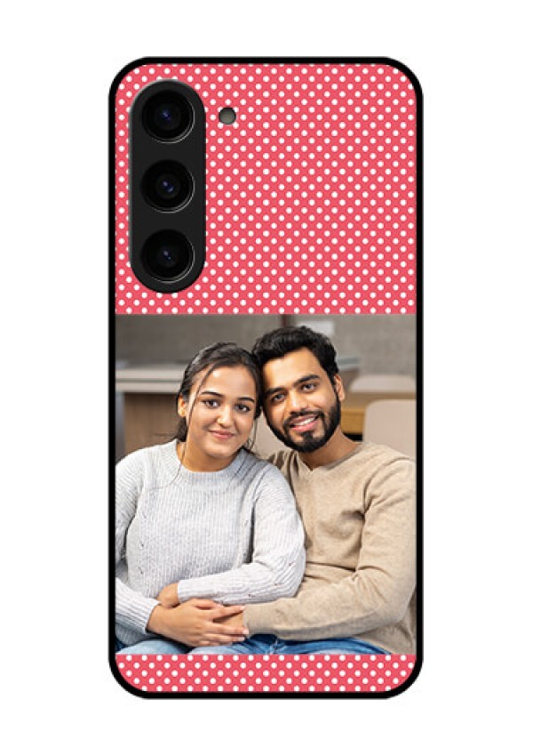 Galaxy S23 5G Custom Glass Phone Case - White Dotted Design