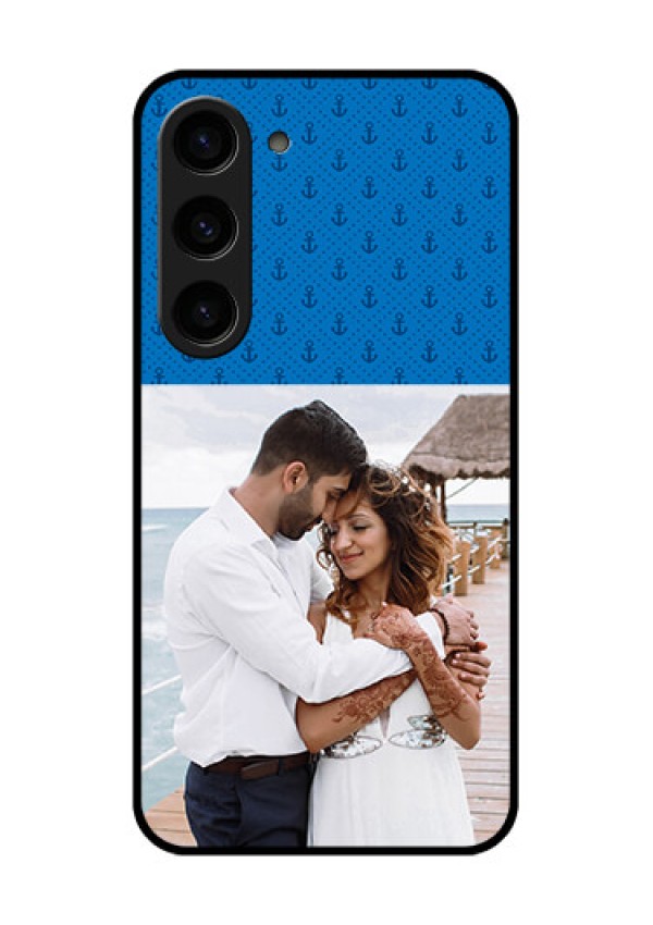 Galaxy S23 5G Photo Printing on Glass Case - Blue Anchors Design