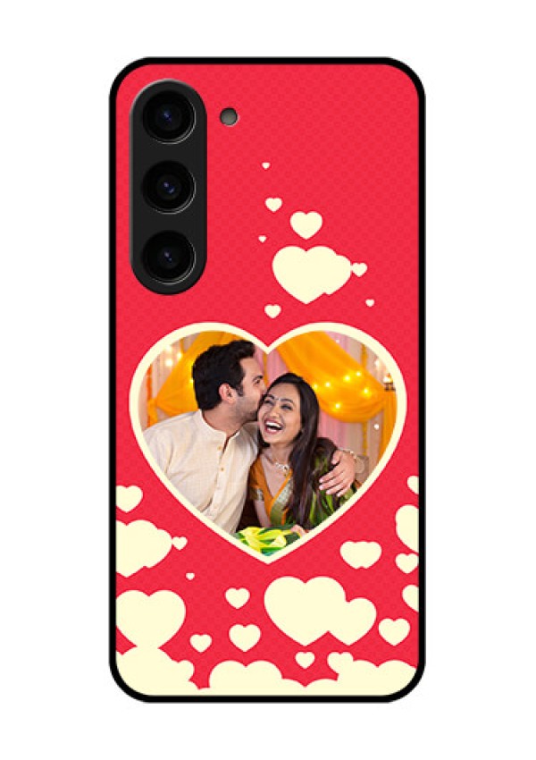 Galaxy S23 5G Custom Glass Mobile Case - Love Symbols Phone Cover Design
