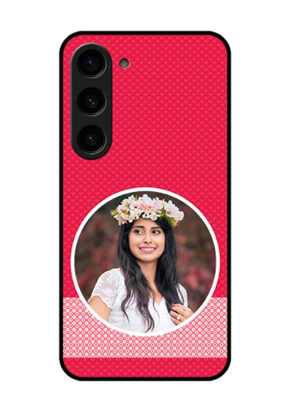 Galaxy S23 5G Personalised Glass Phone Case - Pink Pattern Design