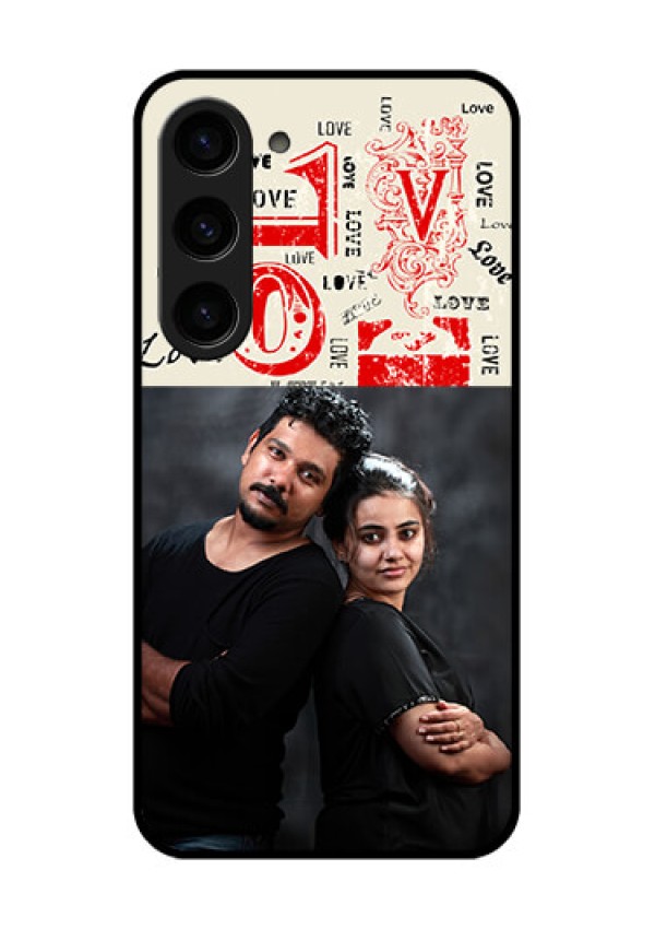 Galaxy S23 5G Photo Printing on Glass Case - Trendy Love Design Case