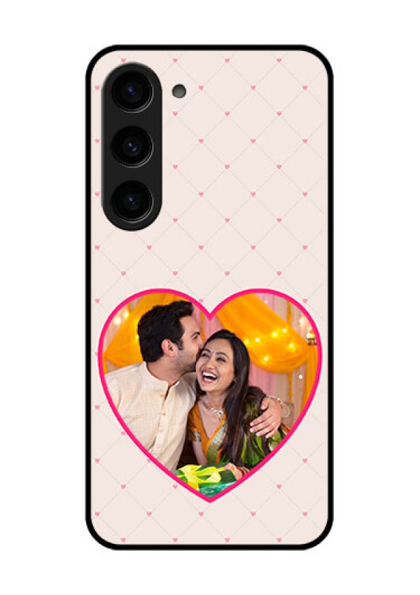 Galaxy S23 5G Custom Glass Mobile Case - Heart Shape Design