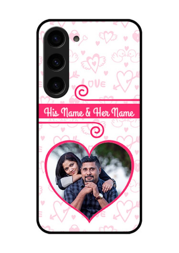Galaxy S23 5G Personalized Glass Phone Case - Heart Shape Love Design