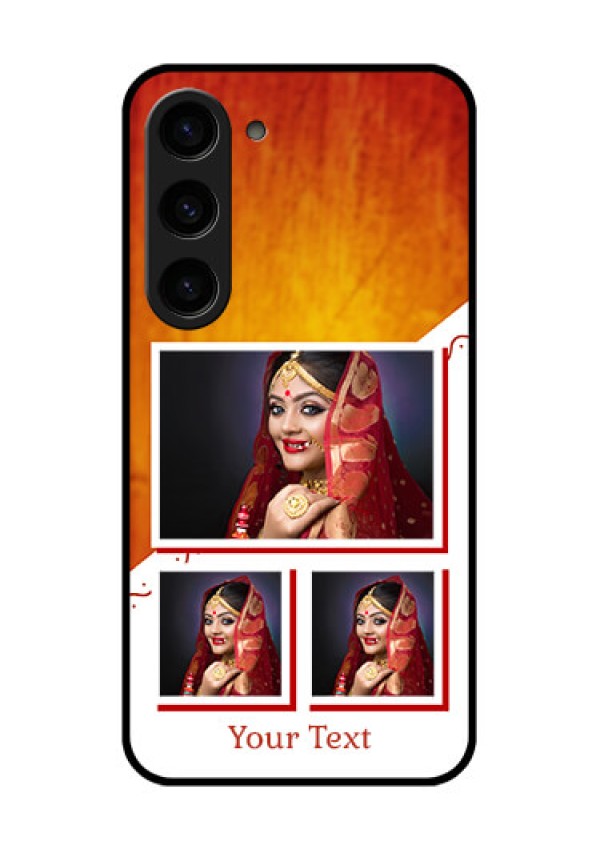 Galaxy S23 5G Custom Glass Phone Case - Wedding Memories Design