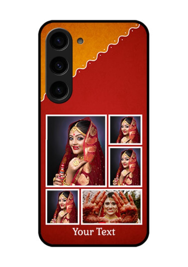 Galaxy S23 5G Personalized Glass Phone Case - Wedding Pic Upload Design