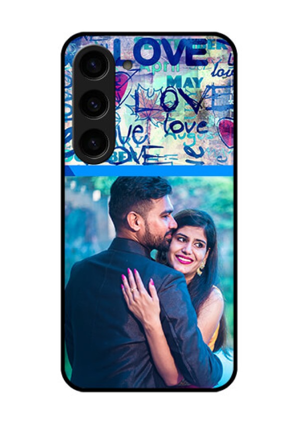 Galaxy S23 5G Custom Glass Mobile Case - Colorful Love Design