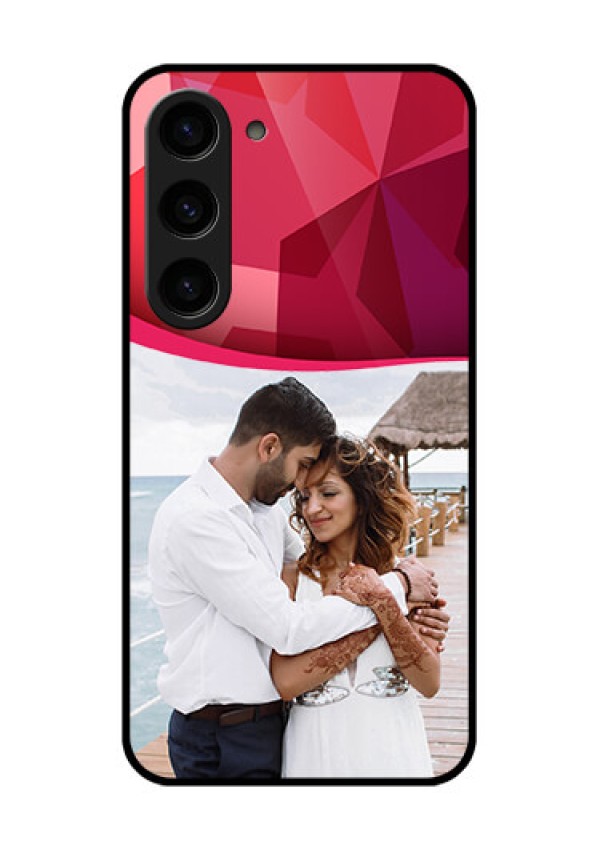 Galaxy S23 5G Custom Glass Mobile Case - Red Abstract Design