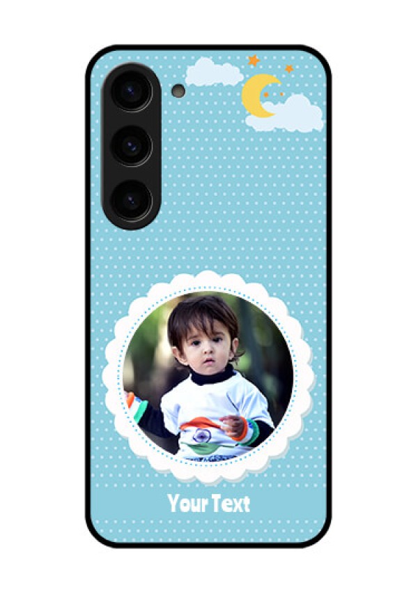 Galaxy S23 5G Personalised Glass Phone Case - Violet Pattern Design